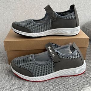 Amazon Comfort Non Slip Shoes Mesh Walking‎ Sneaker Gray Mary Jane Size 39 8.5